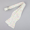 Cream floral self-tie bow tie