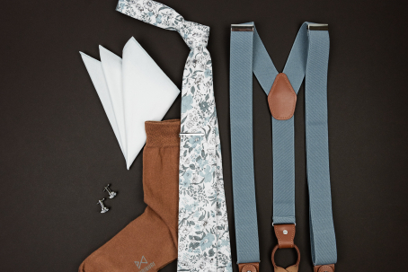 Blue and brown wedding tie outfit of the week
