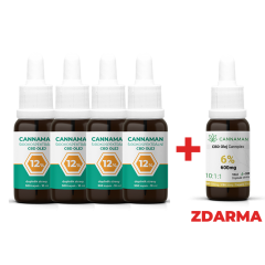4ks - 12% CBD širokospektrální olej 10ml + CBD/CBG Cannplex 6% ZDARMA