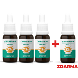 3ks - 12% CBD širokospektrální olej 10ml + 12% CBD olej ZDARMA
