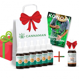 DÁRKOVÝ SET 6+1 ZDARMA | 6ks 12% CBD olej (7200mg) 10ml + 12% CBD/CBG Cannplex ZDARMA (6+1 zdarma)