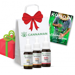 DÁRKOVÝ CBD SET 3 v 1 (starter pack) | 6% CBD/CBG + 12% CBD/CBG + CBD/CBG 24% konopný olej Cannplex