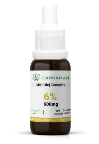 CBD/CBG 6% konopný olej Cannplex (600mg) | 10ml 