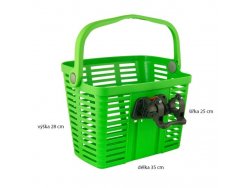 košík plastový na řídítka KLICK FIX, zelený