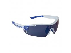 brýle FORCE RACE PRO bílé, modrá laser skla
