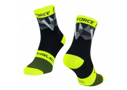 ponožky FORCE TRIANGLE, černo-fluo-šedé
