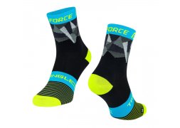ponožky FORCE TRIANGLE,černo-fluo-modré