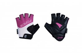 rukavice FORCE RAB 2 KID, černo-růžovo-bílé M