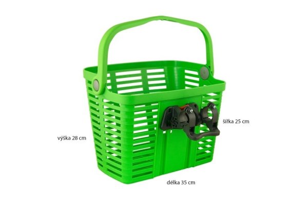 košík plastový na řídítka KLICK FIX, zelený 