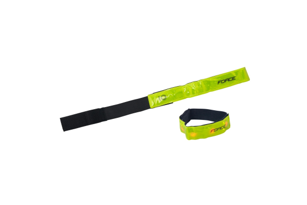 pásek reflex FORCE s LED diodami 42 cm, žlutý 