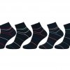 Dámske ponožky vyšší lem pruhované 5 párov