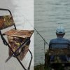 Kempingová skladacia stolička s termotaškou hnedá