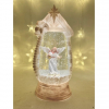 LED karácsonyi csillogó dekoráció - Angyal, 25 cm, fehér