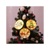 Karácsonyi dekoráció ablakra LED-es kerek ólomüveg-hatású Mikulás, elemekkel