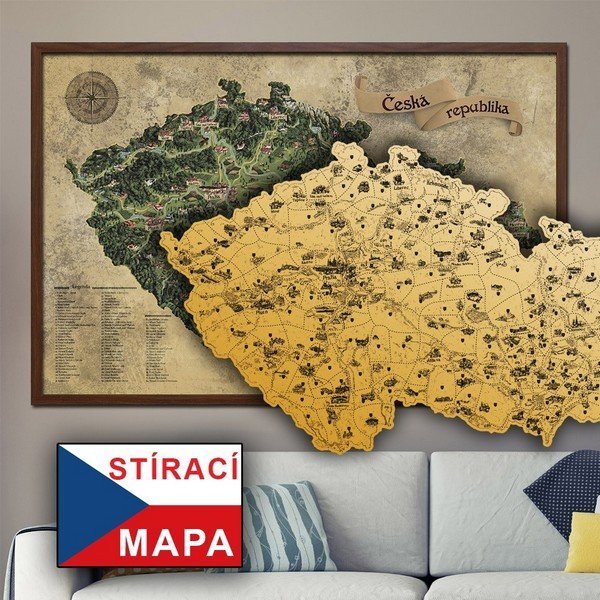 Csehország lekaparó térkép DELUXE XL arany