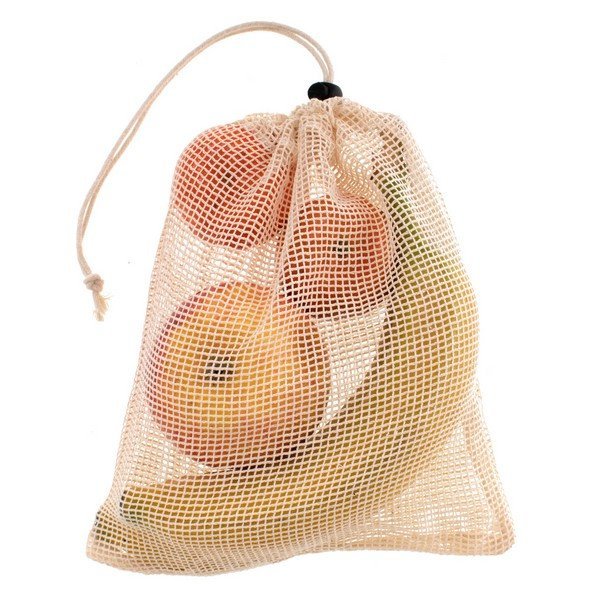 Gyapotból készült hálózacskó gyümölcsre és zöldségre 30x35 cm