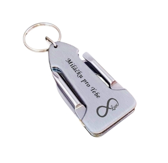 Praktický prívesok na kľúče - nožík otvárač skrutkovač + Možnosť GRAVÍROVANIA