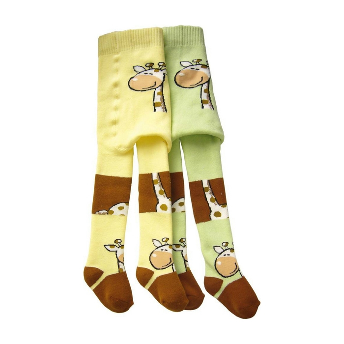 Detské pančuchy NOVIA | Baby froté ZOO žirafa zelená 68-74