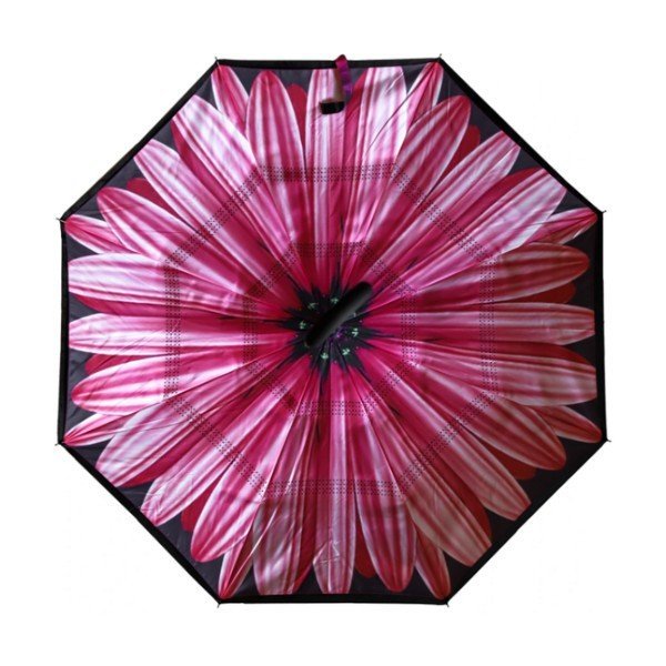 Kifordított esernyő Rózsaszínű virág motívummmal