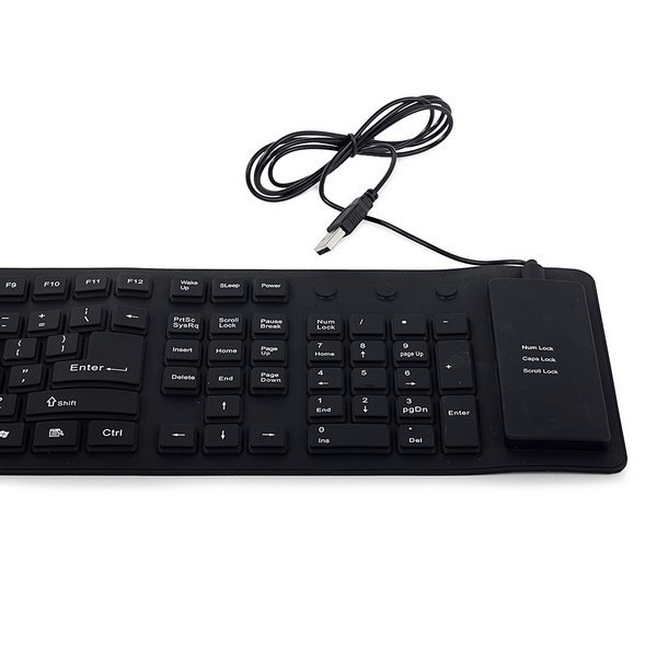 Silikónová numerická klávesnica čierna