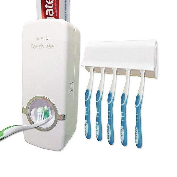 Držák na kartáčky s dávkovačem zubní pasty