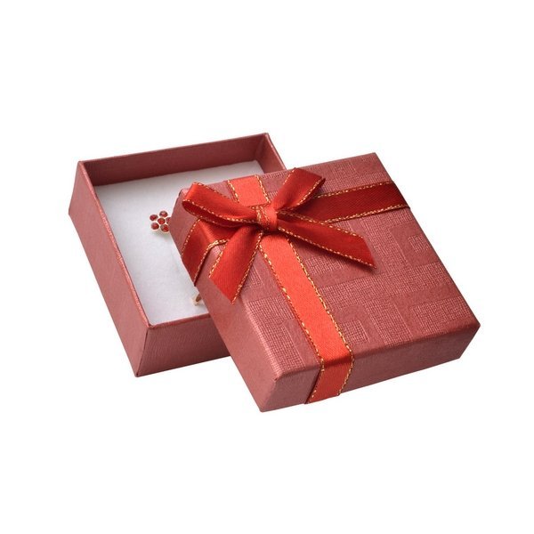 Papierová darčeková krabička červená 60 x 60 mm