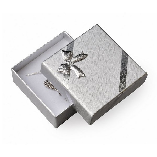 Papírová dárková krabička stříbrná 80 x 80 mm