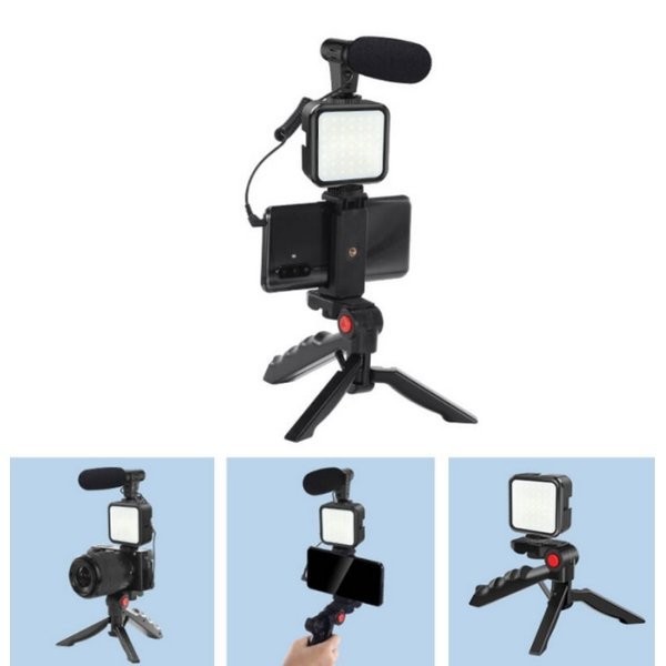 Selfie StudioStand, LED, spoušť, stativ, mikrofon