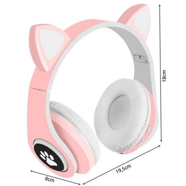 Bezdrátová LED bluetooth sluchátka Cat Ear