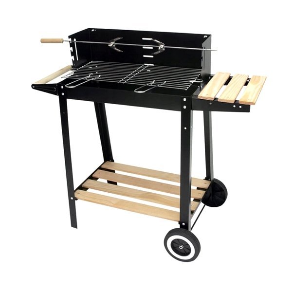 Verk Q43J Záhradný gril s drevenými policami + Darček Teflónová podložka na grilovanie a pečenie 2 ks