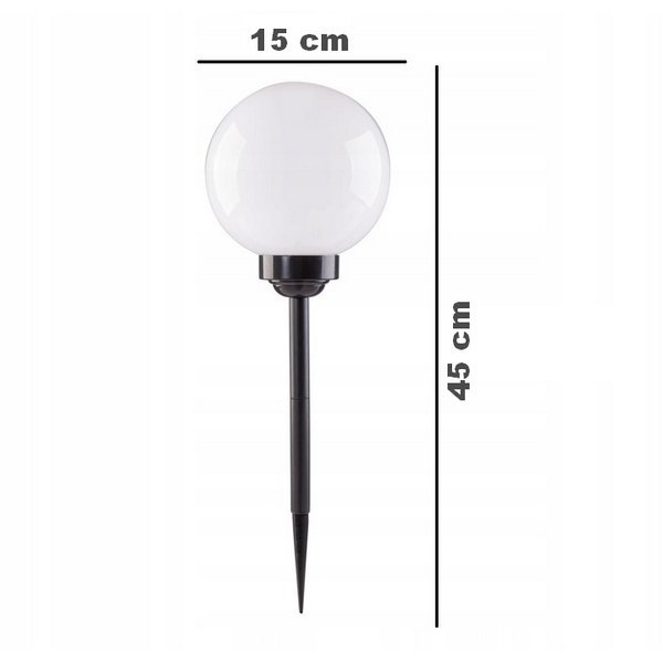 LED Solárna záhradná lampa guľa 15 cm