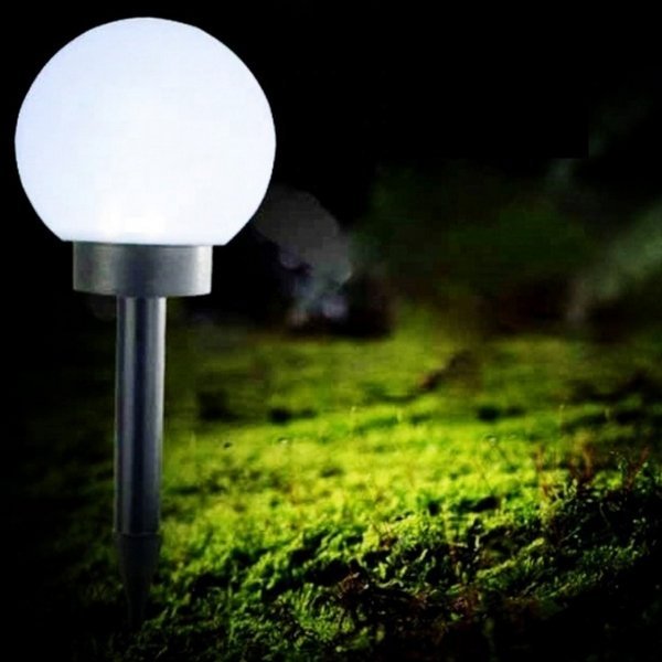 LED Solárna záhradná lampa guľa 15 cm