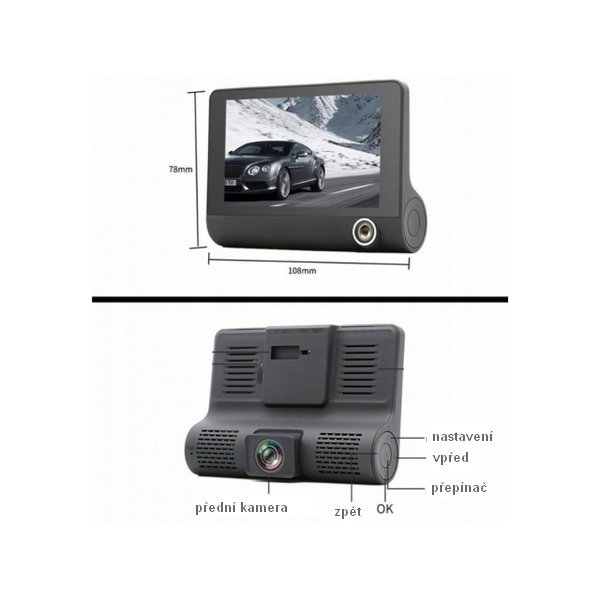 Kamera - autorekordér FHD1080p + couvací kamera + vnitřní kamera