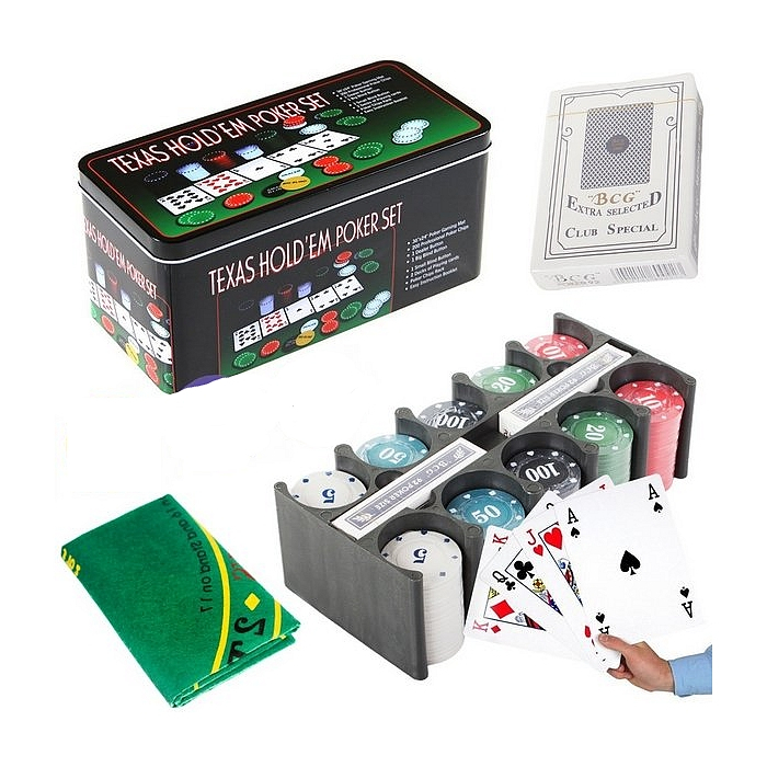 Sada žetónov 200 ks POKER Texas Hold + plátno