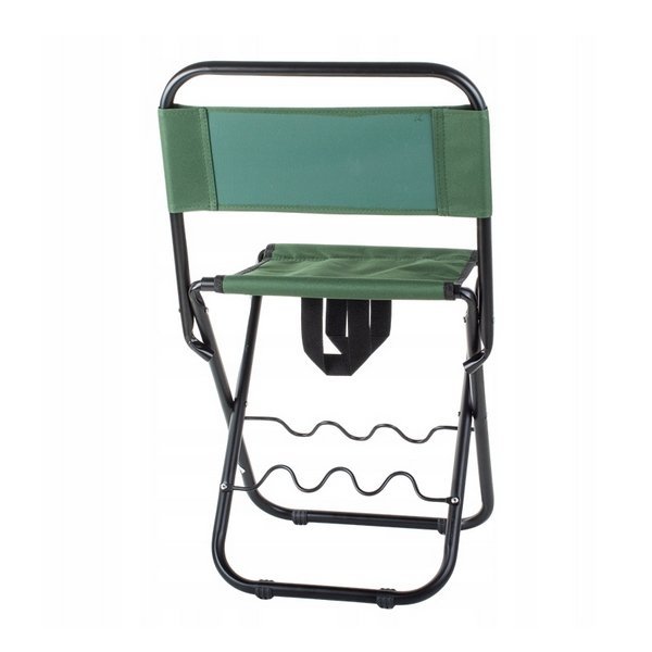 Kempingová skládací židlička s držákem na rybářský prut zelená