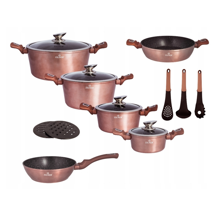 Zilner ZL 8517 Sada keramicko-mramorových hrncov 15 dielna