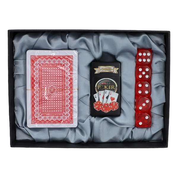 Gentelo 4333 Dárková sada placatka, štamprle, hracími kartami a kostkami