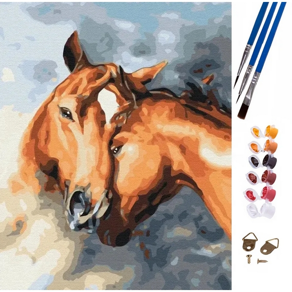 Malování podle čísel Koně 47 × 58 cm