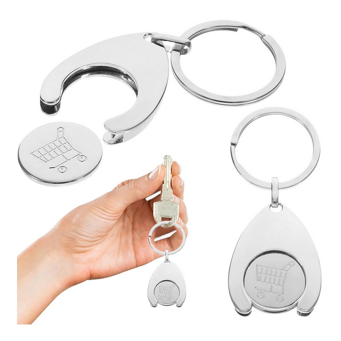 Prívesok na kľúče - žetón do nákupných vozíkov + Možnosť GRAVÍROVANIA