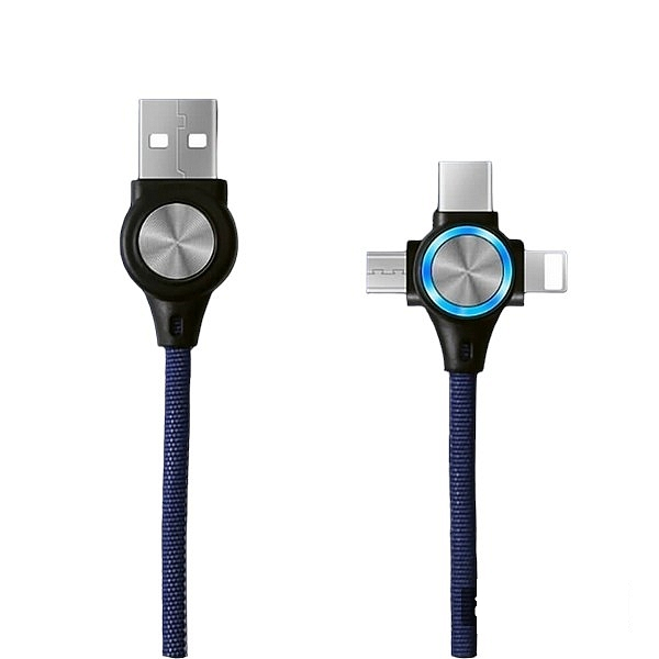 Grugen Nabíjecí a datový kabel 3v1 Micro USB + iPhone Lightning + USB-C