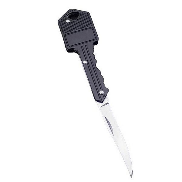 Přívěsek na klíče - Klíč s kapesním nožem + Možnost GRAVÍROVÁNÍ Černá + Možnost GRAVÍROVÁNÍ