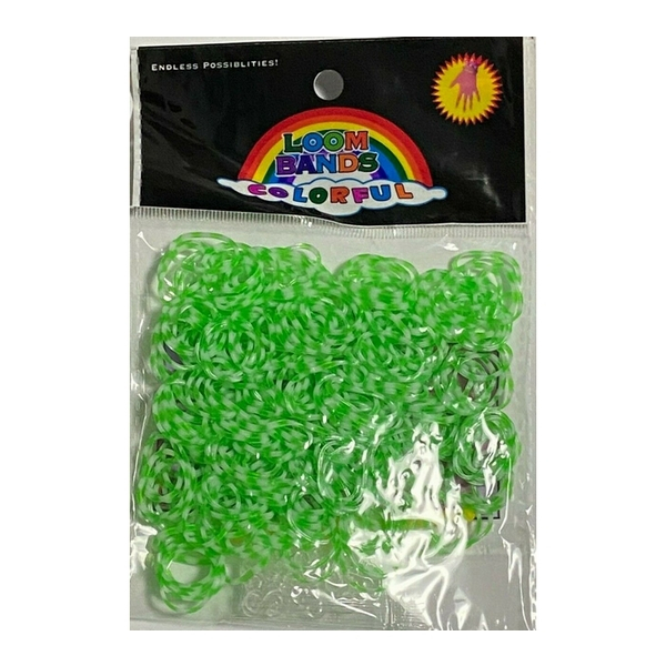 Loom Bands gumičky s háčkem na pletení - průsvitné zelené