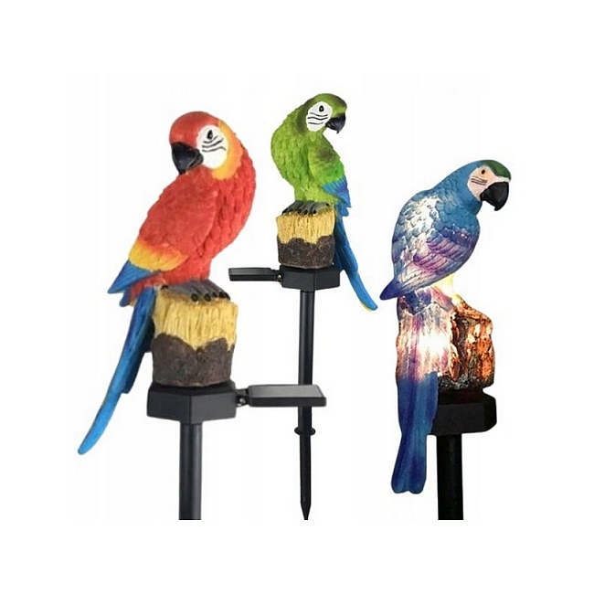 Dekoratívna LED solárna lampa Papagáj 42 cm Zelená