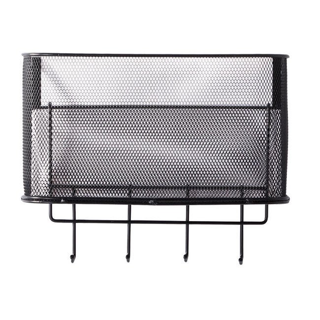 Závesný organizér so 4 háčikmi Čierna