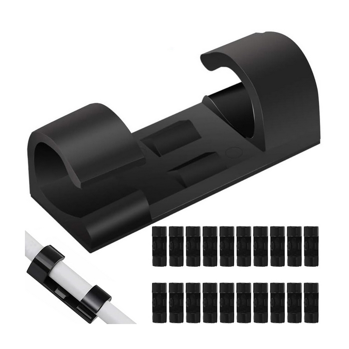 Organizér káblov 20 ks samolepiacich držiakov