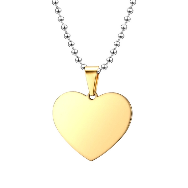 Nerezový prívesok s retiazkou srdce zlatý + Možnosť GRAVÍROVANIA