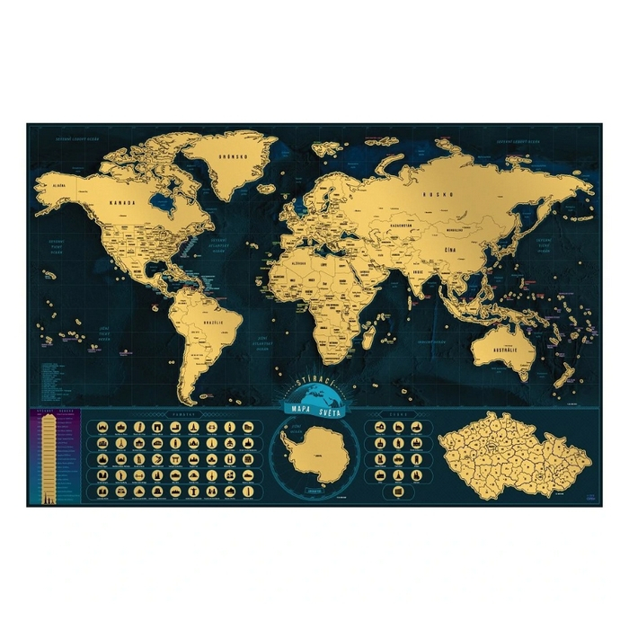 Stieracia mapa sveta - Česká verzia Deluxe XXL