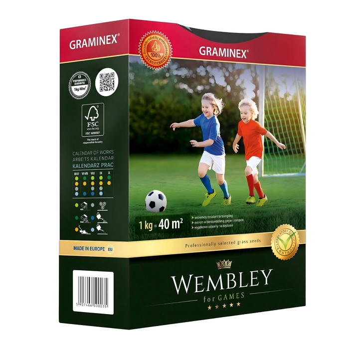 Graminex Prémiová trávna zmes WEMBLEY pre miesta s intenzívnym využívaním 1 kg