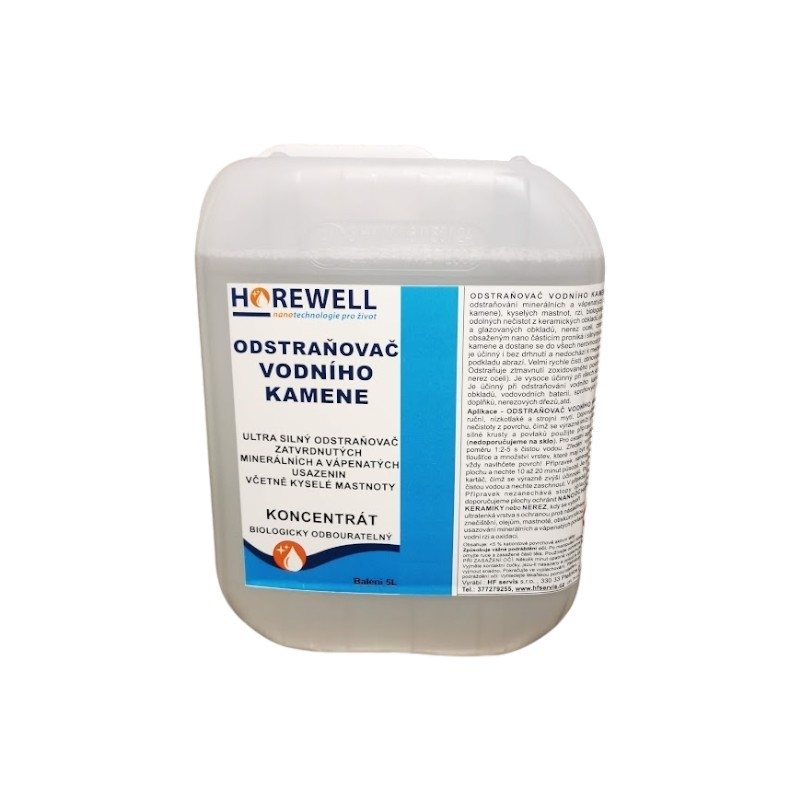 Horewell Nano odstraňovač vodného kameňa - koncentrát 5 l Darček Nano handrička z mikrovlákna