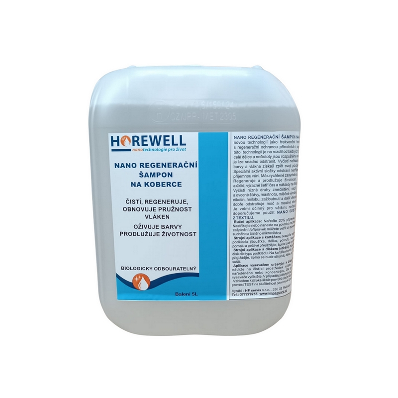 Horewell Nano regeneračný šampón na koberce - koncentrát 5 l Darček Nano handrička z mikrovlákna